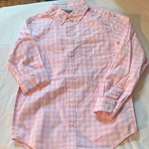 Janie and Jack Pink Button Down Gingham Shirt